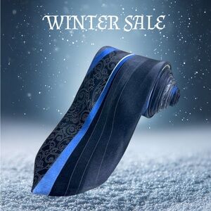 MEN'S NECKTIE - NUBIO { TOTAL LENGHT: 60 " } BLACK & BLUE